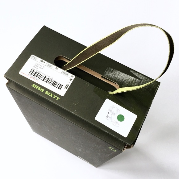 EUC Miss Sixty Green Ankle Tie Wedge Sandals - Picture 8 of 8